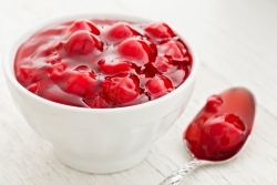 Bowl of cherry pie filling